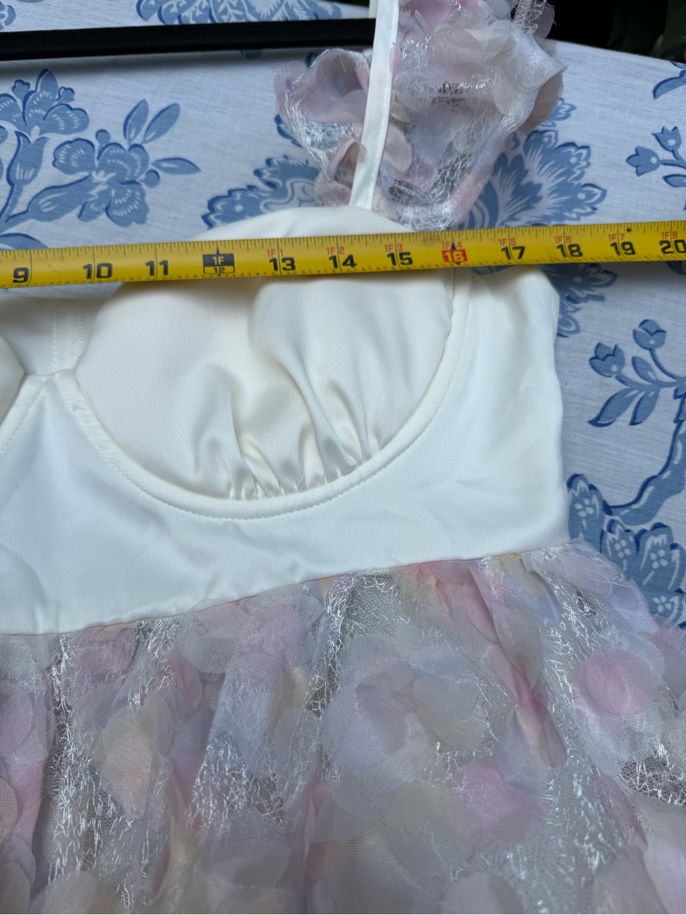 ASOS Luxe 3D Floral Babydoll Mini Dress  Size 10 padded chest - Picture 9 of 14